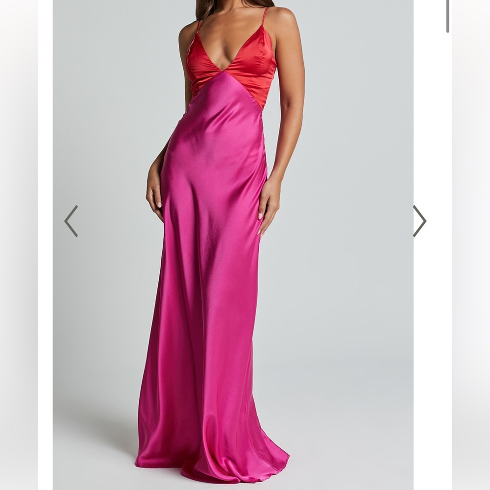 Full length satin dress